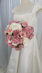 Rose Garden Hydrangea, Peony and Rose Faux Silk Wedding Bouquet