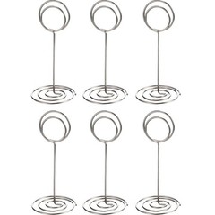 TecUnite 24 Pieces 3.35 Inch Table Number Holder Place Card Photo Silver