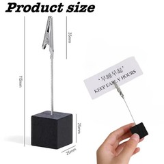 4Pcs Memo Clip Holders Stand with Alligator Clasp Pictures Card M, Black