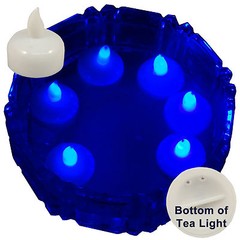 NEW 6 Blue Led Floating Floral Tea Light Candle for Wedding Centerpiece Decor