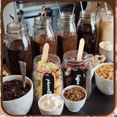 Sunnychicc 6 Set Christmas Hot Cocoa Bar Supplies Chocolate Glass Jar…