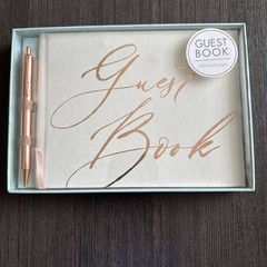 NEW Punch Studio GUEST BOOK 100 Lined Pages with Gold Pen Party Event SEALED BOX