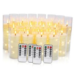 24 Pcs LED Flameless Candles with Remote, 3D Strip Light String-24Pack