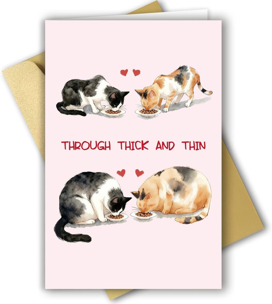 Funny Cat Anniversary Card for Him Her, Hilarious Valentines Day&Wedding Anni…