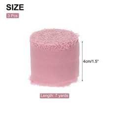 Chiffon Ribbon, 1.5″x7 Yard Silk Dusty Rose Tulle Satin Fabric Ribbon,3pcs