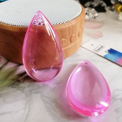 20Pcs 46mm Pink Crystal Smooth Drop Pendant Chandelier Lamp Lighting Parts