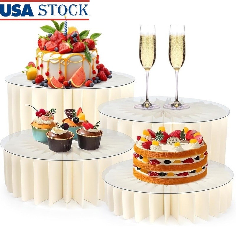 Stackable Cake Stand Set Acrylic Display Pedestal Party Events Centerpieces New