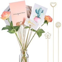 30 Pcs Metal Wire Floral Picks Wire Place Card Holder Table Name Number Clips