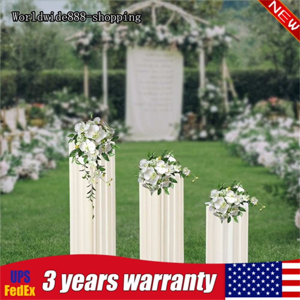 Set of 3 Elegant Bulk Weddings Decoration Table Cylinder Centerpiece Cake Stand