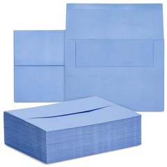 Juvale A7 Light Blue Envelopes – Moisture-Seal Flaps 7.25 inches,