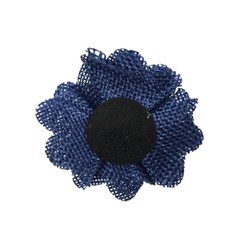 Wrapables Shabby Chic Burlap Rose Flower (Set of 20), Midnight Blue