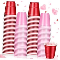 100 Pack 2 oz Valentine‘s Day Shot Disposable Cups Shot Glasses Small Plastic