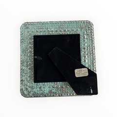 Color Accent Collection Aqua Blue Silver Textured Glass Photo Frame 4×4