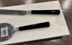 Vera Wang With Love Noir Cake Knife & Server Set Black Enamel/Silverplate BNIB