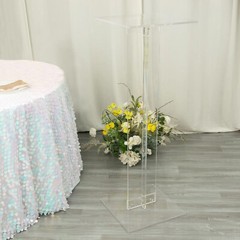 46 in Clear Acrylic Flower Display STAND Square Top and Base Party Decorations