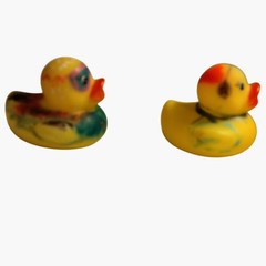 Mini Rubber Ducky Hipster Couple Pair Duckies Lot 2