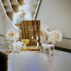 Modern Table Numbers Acrylic Wedding Table Numbers Gold Mirror Table Signs