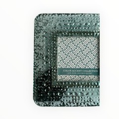 Color Accent Collection Aqua Blue Silver Textured Glass Photo Frame 4×4