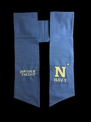 U.S. Naval Academy Cotton Wreath Sash (2 Logos) 31k Stitch