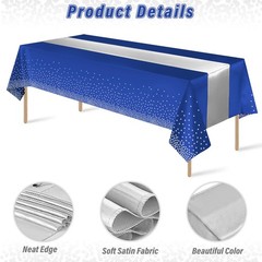 12 Pack Blue and Silver Tablecloth Table Runner 12 Pack,