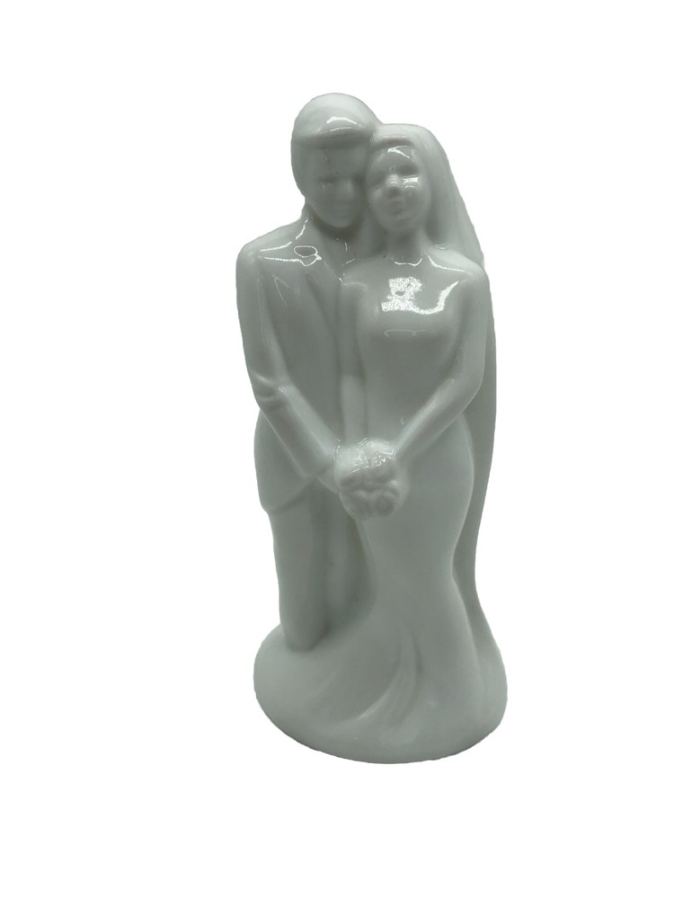 Vtg House Of Lloyd White Porcelain Ceramic Bride & Groom Figurine Cake Topper 8”