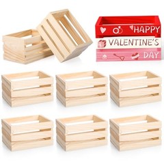 Decorative Wood Crates Nesting Storage Container,5″ Farmhouse Decorative DIY 6