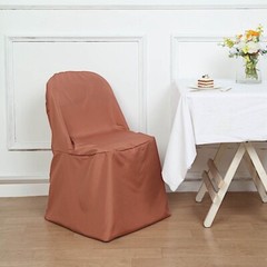 50 Terracotta Polyester FOLDING Flat CHAIR COVERS Wedding Party Banquet