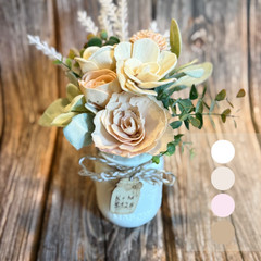 Sola Wood Wedding Floral Centerpieces Set of 3 Mason Jar Bridal Shower Decor