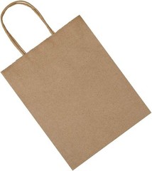 100 Pack 8×4.75×10 inch Plain Medium Paper Brown Kraft Bags with Handles Bulk