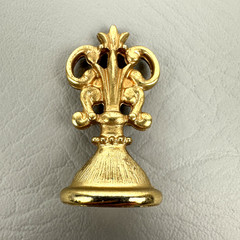 Vintage Brass Wax Seal Stamp Monogram W Ornate Fleur De Lis 2″