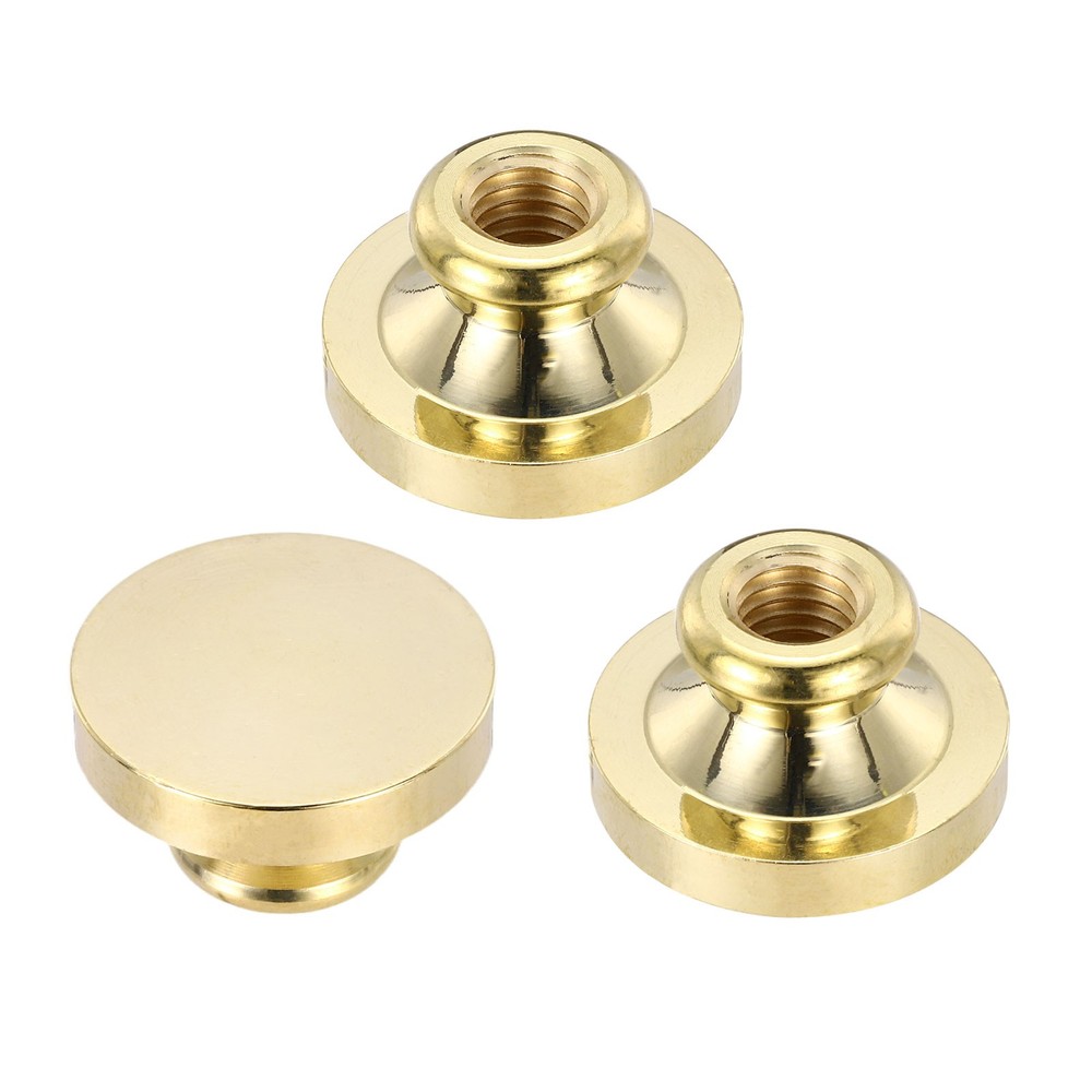 3Pcs 25mm Blank Wax Seal Stamp Round Sealing Wax Stamp Vintage Brass Head