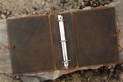 leather 2 inch 3 ring presentation binder portfolio organizer document folder