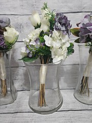 Wedding Table Centerpieces, Reception Centerpieces, Vintage, Dusty Purple, Ivory