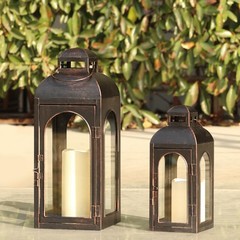 NEEDOMO Lanterns Decorative Indoor,Set of 2 Outdoor 20»/13» H, Bronze-20″