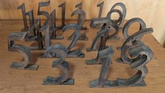 Solid Wood Table Numbers 1-15 Freestanding Party /Wedding Event Table Markers 5″