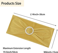Spandex Chair Sashes Bands 50PCS Stretch Chair Ties Bows with Buckle Slider for
