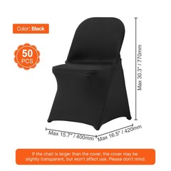 Uimoso 50PCS Black Stretch Spandex Chair Covers for Events and Dining