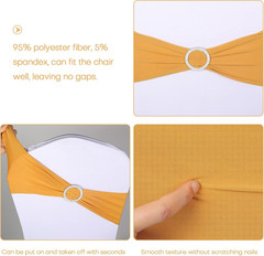 100PCS Stretch Chair Sashes Bows Chair Bands with Buckle for Wedding Hotel Banqu