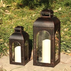 NEEDOMO Lanterns Decorative Indoor,Set of 2 Outdoor 20»/13» H, Bronze-20″