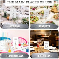 32 Silver Wedding Table Numbers 1-30 – 4×6 Table Numbers for Wedding Receptio…