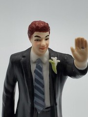 High Five Groom Figurin Wedding Cake Topper 5 5/8″ Tall Light Brown Hair