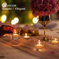 Set Of 48 Clear Tea light Candle Holders Glass Votive Bulk For Table Centerpiece