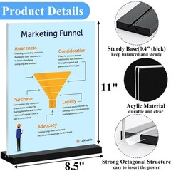 6Pack Acrylic Sign Holder 8.5×11 Vertical ,Clear Sign Holder Double-Sided ,Pl…