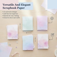 96 Sheets Double-Sided Scrapbook Paper 8.5 x 11 x 11 In, Multi-colored