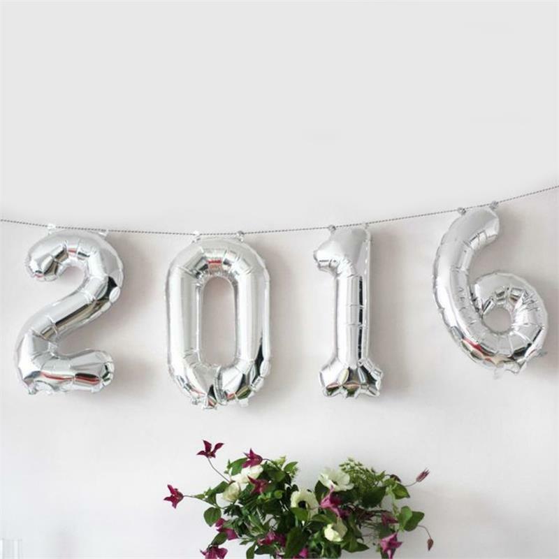 1 pc Silver 40″ NUMBERS Festive Mylar Foil Balloon Party Birthday Decorations