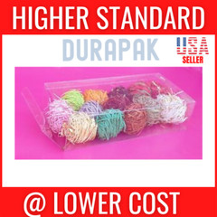 50 pcs 2-5/8×1-5/16×1-1/8″ Clear Tuck Plastic PVC Boxes Gift Party Wedding Favor