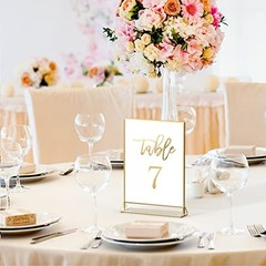 6Pack 5 x 7 Clear Acrylic Wedding Table Number Holder Stands 5×7″ Vertical