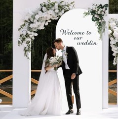 Arch Backdrop Cover, 6FT Spandex Fitted Wedding Arch Stand Covers 6 FT White