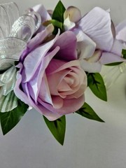 Hand Made pin on Corsage and boutonniere Set