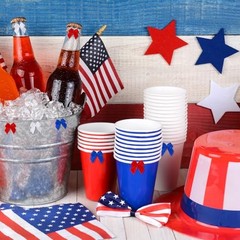 150 Pcs 4th of July 1″ Mini Satin Ribbon Bows, Tiny 150PCS-red white blue